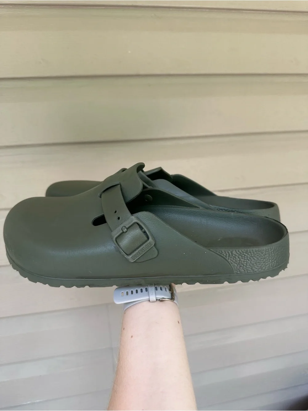 Birkenstock Boston clogs in olive green Size US 13 eur 46